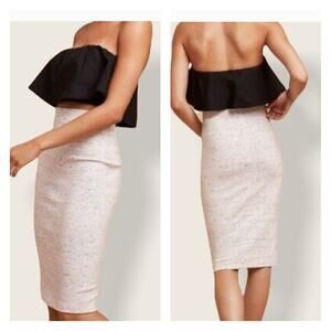 Wilfred Aritzia size Large knit bodycon pencil skirt cream gray space dye